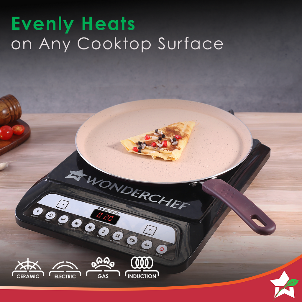 Wonderchef Renewed Milano 24cm Dosa Tawa | Meta Tuff Non-Stick Coating | Pure Grade Aluminum