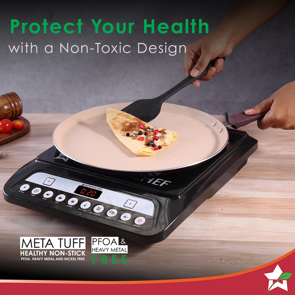 Wonderchef Renewed Milano 28cm Dosa Tawa | Meta Tuff Non-Stick Coating | Pure Grade Aluminum