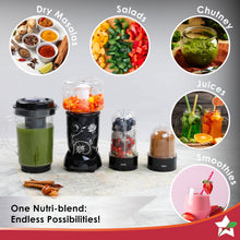 Load image into Gallery viewer, Wonderchef Renewed Nutri-blend Juicer, Mixer, Grinder, Smoothie Maker &amp; Chopper CKM | 22000 RPM Blender, Chopper, Juicer | 400W | 100% Full Copper Motor | SS Blades | 4 Unbreakable Jars