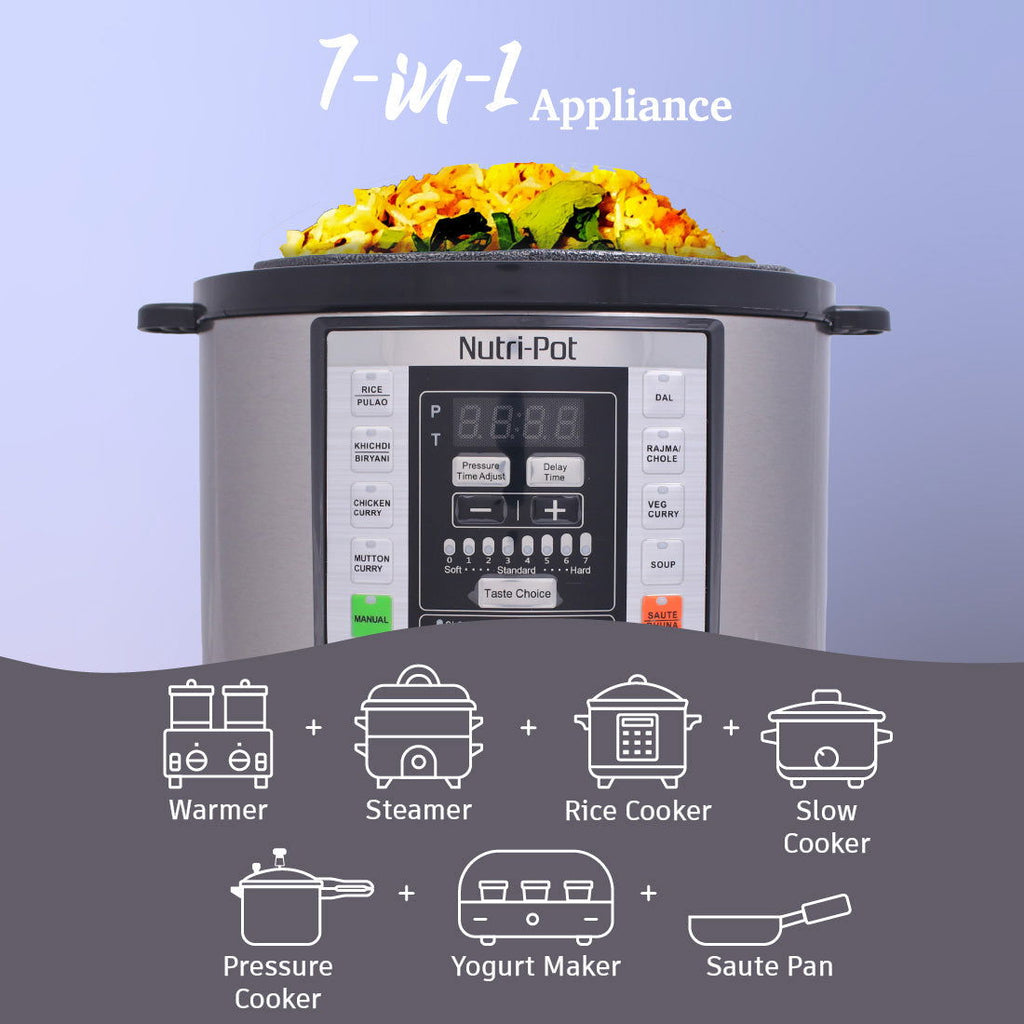 Wonderchef Renewed Nutri-Pot | 3L | Electric Pressure Cooker with 7-in-1 Functions