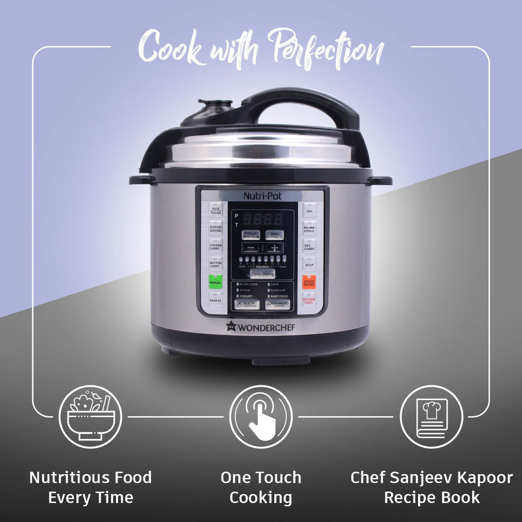 Wonderchef Renewed Nutri-Pot | 3L | Electric Pressure Cooker with 7-in-1 Functions