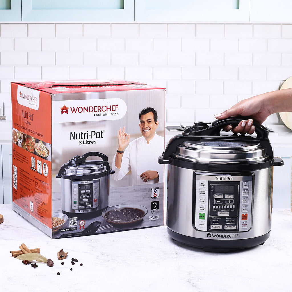 Wonderchef Renewed Nutri-Pot | 3L | Electric Pressure Cooker with 7-in-1 Functions