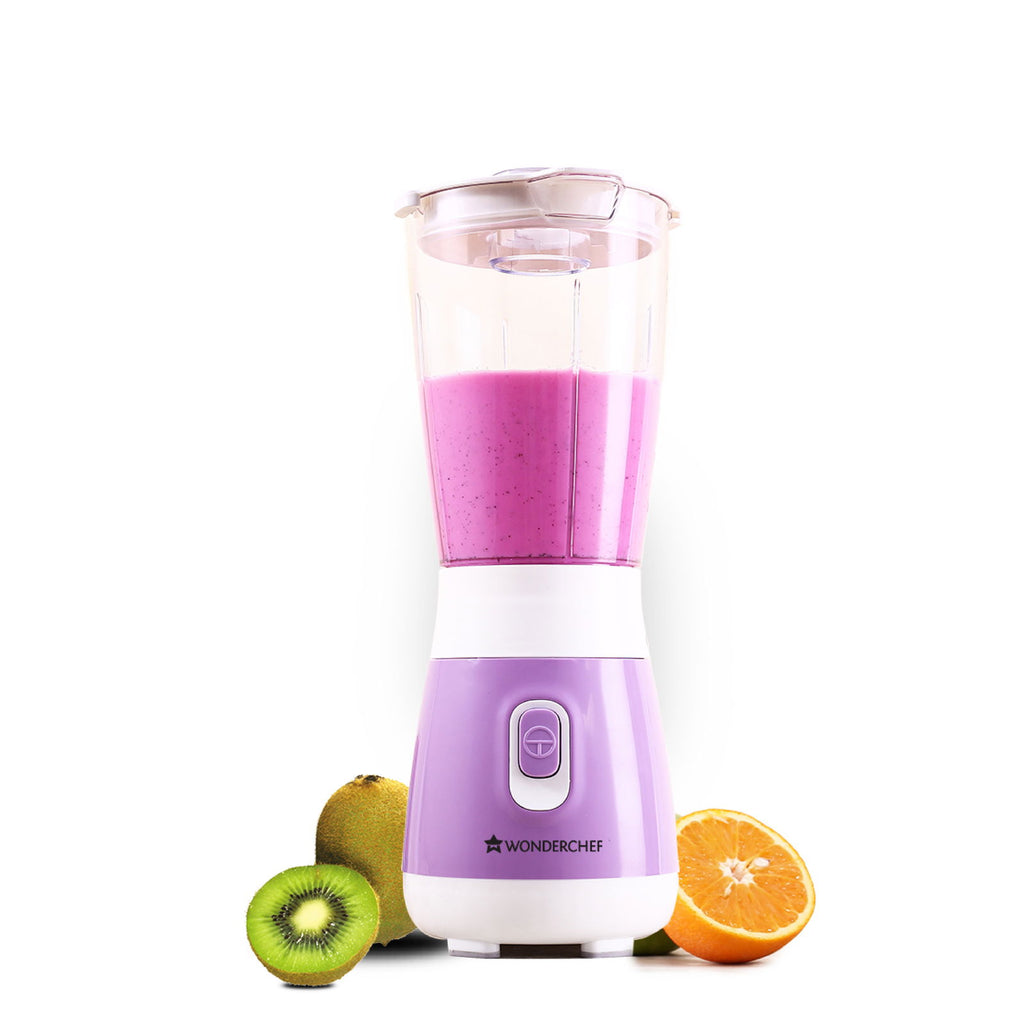 Wonderchef Renewed Orchid Personal Blender, 250W Copper Motor, 600ml Transparent Jar, Stainless Steel Blades for Perfect Blending, Hassle Free Blending of Fruits & Vegetable Juices, Protein Shakes, Smoothies