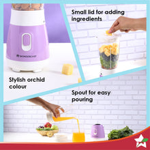 Load image into Gallery viewer, Wonderchef Renewed Orchid Personal Blender, 250W Copper Motor, 600ml Transparent Jar, Stainless Steel Blades for Perfect Blending, Hassle Free Blending of Fruits &amp; Vegetable Juices, Protein Shakes, Smoothies