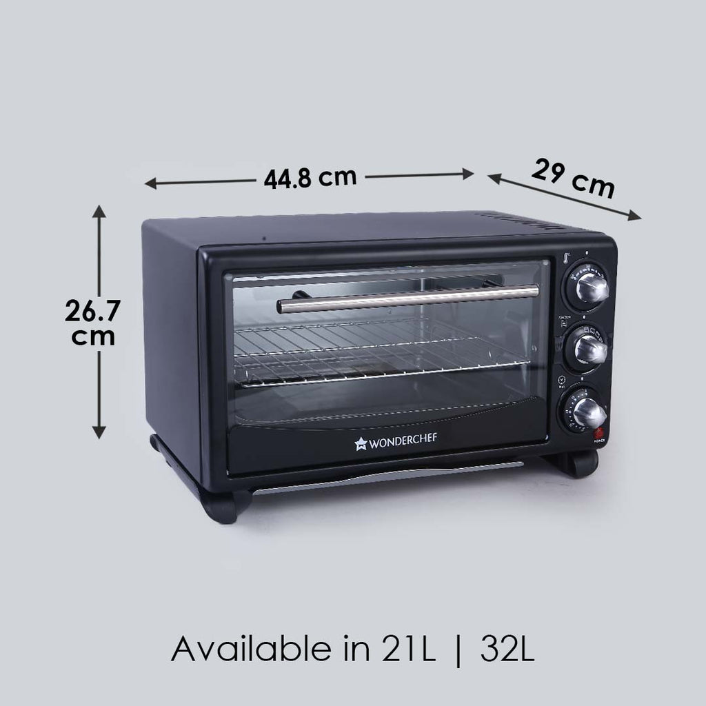 Wonderchef Renewed Oven Toaster Griller (OTG) - 21L | Auto Power-Off with Bell | Heat Resistant Glass Window | 1380W