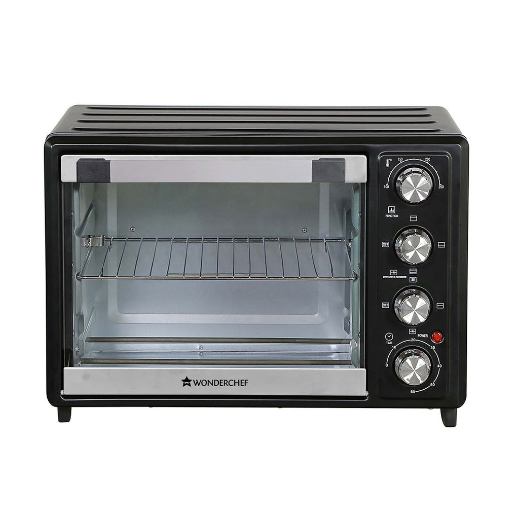 Wonderchef Renewed Oven Toaster Griller (OTG) - 32 Litres | Stainless Steel With Rotisserie | Auto Power-Off with Bell | Heat Resistant Glass