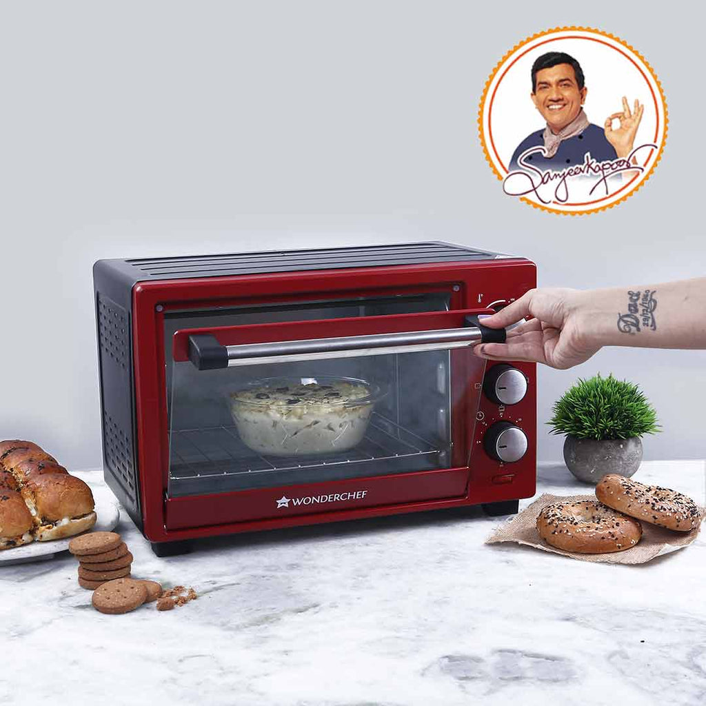 Wonderchef Renewed Oven Toaster Griller (OTG) Crimson Edge - 19 Litres | Auto-shut Off | Heat-resistant Tempered Glass | Multi-stage Heat Selection | 1280W | Red