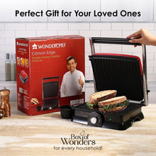 Load image into Gallery viewer, Wonderchef Renewed Sanjeev Kapoor Tandoor Family Size| Crimson Edge Electric Contact Grill &amp; Sandwich Maker| Healthy Non-Stick Coating | LED Indicator| 1 Year Warranty| Red