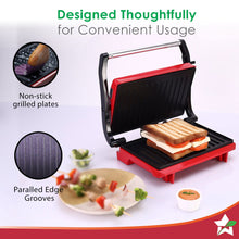 Load image into Gallery viewer, Wonderchef Renewed Sanjeev Kapoor Tandoor Mini| Crimson Edge Electric Contact Grill &amp; Sandwich Maker| 3-in-1 Appliance| 700 Watt| Cool Touch Handle| LED Indicator| 1 Year Warranty| Red