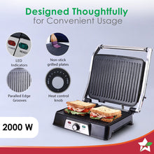 Load image into Gallery viewer, Wonderchef Renewed Sanjeev Kapoor Tandoor Professional | Electric Contact Grill &amp; Sandwich Maker|3-in-1 Appliance | 2000 Watt | 180 Degree Grilling | Cool Touch Handle | LED Indicator | Black &amp; Silver