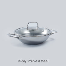 Load image into Gallery viewer, Wonderchef Renewed Stanton 28 cm Non-stick Kadhai/Kadai with Lid - 3.4 Litre | 3 ply steel