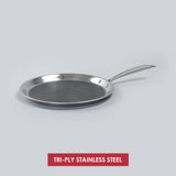 Wonderchef Renewed Stanton Stainless Steel 30 cm Nonstick Dosa Tawa | Non Stick Tawa | 2.5 mm | Black