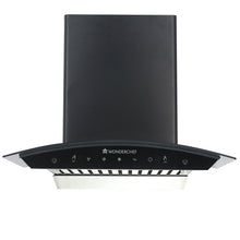 Load image into Gallery viewer, Wonderchef Renewed Ultima 60cm 1200 m3/hr Auto Clean Curved Glass Chimney | Baffle Filter | 1200M3/Hr powerful suction | Touch + 3 speed Motion Sensor control | Low Noise | 1 Year Warranty