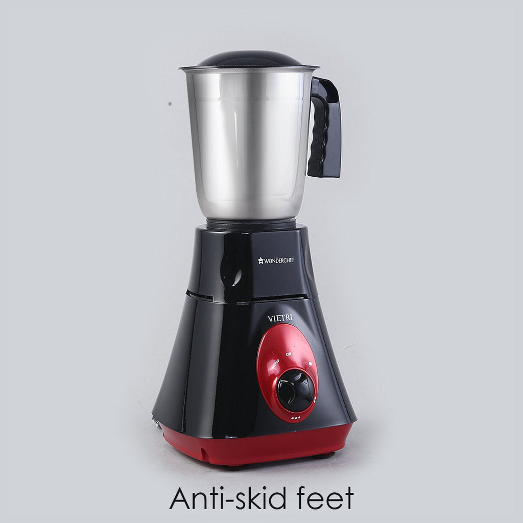 Wonderchef Renewed Vietri Mixer Grinder | 550W | 3 Anti-rust Stainless Steel Jars and Blades | 3-speed Knob