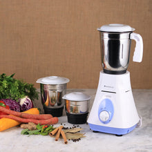 Load image into Gallery viewer, Wonderchef Vietri Mixer Grinder 500W With 3 Stainless Steel Jars (White &amp; Blue)