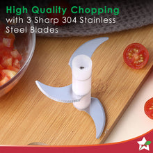 Load image into Gallery viewer, Zippy Rechargeable Wireless Electric Cordless Chopper, Stainless Steel Blades, One Touch Operation, 10 Seconds Chopping, Mincing Vegetable, Meat - 250 ML, 30 Watts, 1 Year Warranty