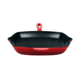 Ferro Cast-iron 26 cm Grill Pan, Induction Friendly, Enamel Coating, 2.3 L, 5 Years Warranty, Red