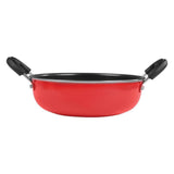 Little Samson 16 cm Stainless Steel Non-stick Kadhai, 0.7 L, 1 mm, Red