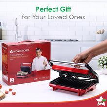 Load image into Gallery viewer, Wonderchef Renewed Sanjeev Kapoor Tandoor Mini| Crimson Edge Electric Contact Grill &amp; Sandwich Maker| 3-in-1 Appliance| 700 Watt| Cool Touch Handle| LED Indicator| 1 Year Warranty| Red