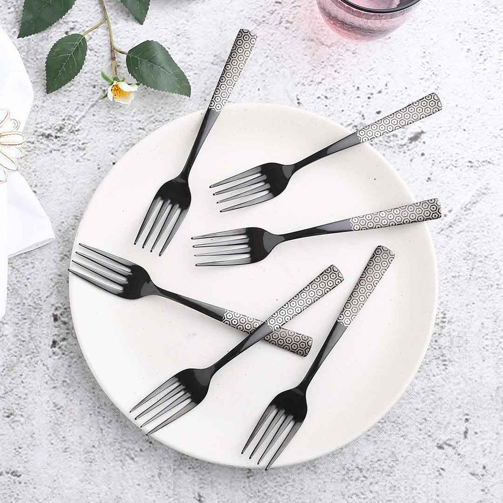 Roma Dinner Fork  - Black - Set of 6pcs