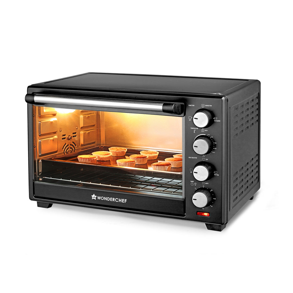 Oven Toaster Griller (OTG) - 48 L | With Rotisserie | Auto-Shut Off | Heat-Resistant Tempered Glass | 6-Stage Heat Selection Bake, Grill, Roast | Easy to Clean | Black | 2 Year Warranty