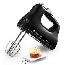 Load image into Gallery viewer, Essenza Hand Mixer | 3 Variable Speed Settings | 300W | For Beating, Whisking, Whipping, Kneading | Stainless-steel Beater and Kneader Attachments | Low Noise | Black | 2-Year Warranty