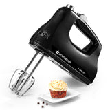 Essenza Hand Mixer | 3 Variable Speed Settings | 300W | For Beating, Whisking, Whipping, Kneading | Stainless-steel Beater and Kneader Attachments | Low Noise | Black | 2-Year Warranty