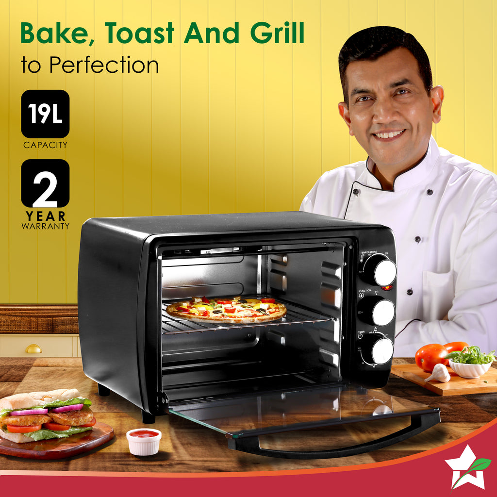 Oven Toaster Griller (OTG) 19 L | Bake, Grill, Roast | Auto-Shut Off | Heat-Resistant Tempered Glass | Customised Time & Temperature Control | Heat Selector | Easy to Clean | 2 Year Warranty 