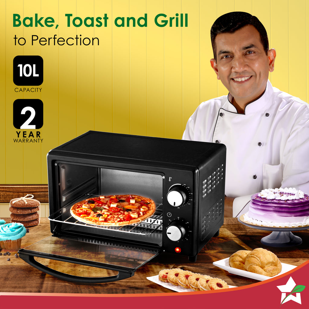 Oven Toaster Griller (OTG) 10 L | Bake, Grill, Roast | Auto-Shut Off | Heat-Resistant Tempered Glass | Customised Time & Temperature Control | Easy to Clean | 2 Year Warranty 