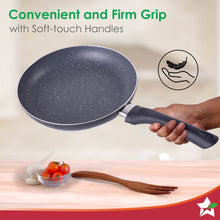 Load image into Gallery viewer, Sienna Non-stick Cookware 4 Pc Set | Dosa Tawa, Fry Pan, Kadhai for Cutlets, Curries, Dosas | PFOA Free | Virgin Aluminium | Energy Efficient | Stylish Granite Finish | 2-year Warranty