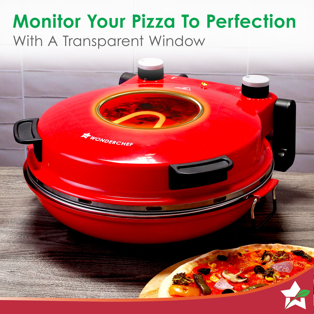 Regalia Pizza Maker | 1200W | Crispy Pizzas in 5 Minutes | Wood Fried Pizzas Like Taste | Lava Stone Base for Golden Crust | 12-Inch Diameter | Easy to Clean | 2 Year Warranty