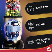 Load image into Gallery viewer, Nutri-blend, 500W, 22000 RPM 100% Full Copper Motor, Mixer-Grinder, Blender, SS Blades, 2 unbreakable Jars, 2 Years warranty, Champagne, Recipe book by Chef Sanjeev Kapoor