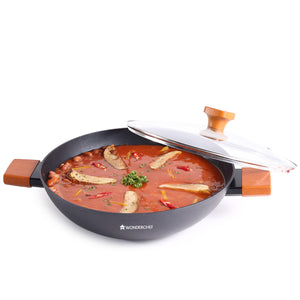 DaTerra Cucina Professional 11 Inch Nonstick Frying Pan with Lid | Italian  Made Ceramic Sauté Pan, Chefs Non Stick Skillet for Cooking, Sizzling