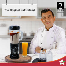 Load image into Gallery viewer, Nutri-blend Juicer, Mixer, Grinder, Blender &amp; Smoothie Maker | 400W 22000 RPM 100% Full Copper Motor | Stainless steel Blades | 3 unbreakable jars | 2 Years warranty | Recipe book by Chef Sanjeev Kapoor | Black