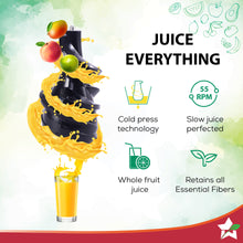 Load image into Gallery viewer, Regalia Full Fruit Cold Press Slow Juicer | 55 RPM Slow Juicer Retains Higher Nutrients | 240W powerful DC motor | Easy to Clean | 5-Year Motor Warranty