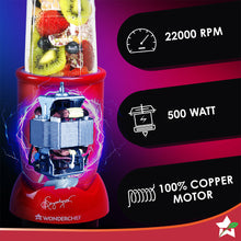 Load image into Gallery viewer, Nutri-blend Juicer, Mixer, Grinder, Smoothie Maker &amp; Chopper | Complete Kitchen Machine | 22000 RPM Blender, Chopper, Juicer | 500W 100% Full Copper Motor | SS Blades | 4 Unbreakable Jars | 2 Years Warranty | Recipe Book By Chef Sanjeev Kapoor | Red