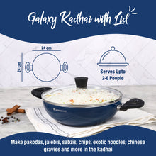 Load image into Gallery viewer, Wonderchef Renewed Galaxy 24cm Kadhai (without Lid) | 2L | Cool Touch Bakelite Handles | Pure Grade Aluminium| PFOA Free