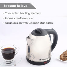 Load image into Gallery viewer, Prato Automatic Stainless Steel Cordless Electric Kettle, 1.5 Litres, Built-in Metal Filter, 304 Stainless Steel Interior, Ergonomic Handle Design, 1000W, 2 Years Warranty