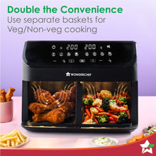 Load image into Gallery viewer, Regenta Digital Air Fryer with Dual Basket | 2000W, 9L | 2 Baskets for Different Types of Cooking | Healthy Food with Minimum Oil | Auto Resume &amp; Shut-off | Touch Screen | 2 Year Warranty