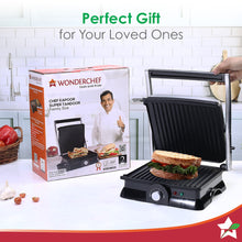 Load image into Gallery viewer, Wonderchef Renewed Sanjeev Kapoor Tandoor Family Size | Electric Contact Grill &amp; Sandwich Maker | 3-in-1 Appliance | 1600 Watt | 180 Degree Grilling | Cool Touch Handle | Auto Shut Off | Black &amp; Silver