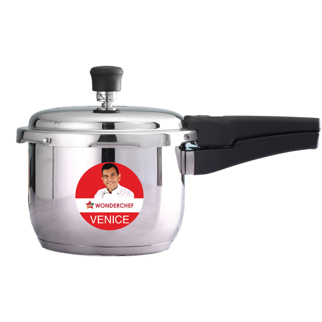 Venice Stainless-steel Pressure Cooker | 3L | Outer Lid | Triply Bottom | Safe Cooking | Compatible with Gas Stove, Induction, Ceramic, and Electric Stoves | ISI Certified | 5-Year Warranty