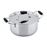 Stanton Stainless Steel Casserole With Lid, Handle with Silicone Sleeve, Induction Friendly- 24cm, 2.5mm, 4L, 25 Years Warranty