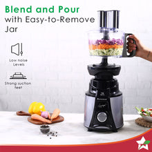 Load image into Gallery viewer, Galaxy Food Processor 750W Mixer Grinder, 100% Copper Motor, 4 Jars, Black &amp; Grey, 5 Year on Motor and 2 Years Overall Warranty