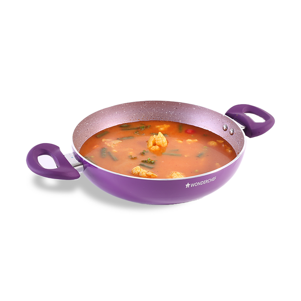 Wonderchef Renewed Milano 24cm Kadhai (without Lid) | Meta Tuff Non-Stick Coating | Pure Grade Aluminum