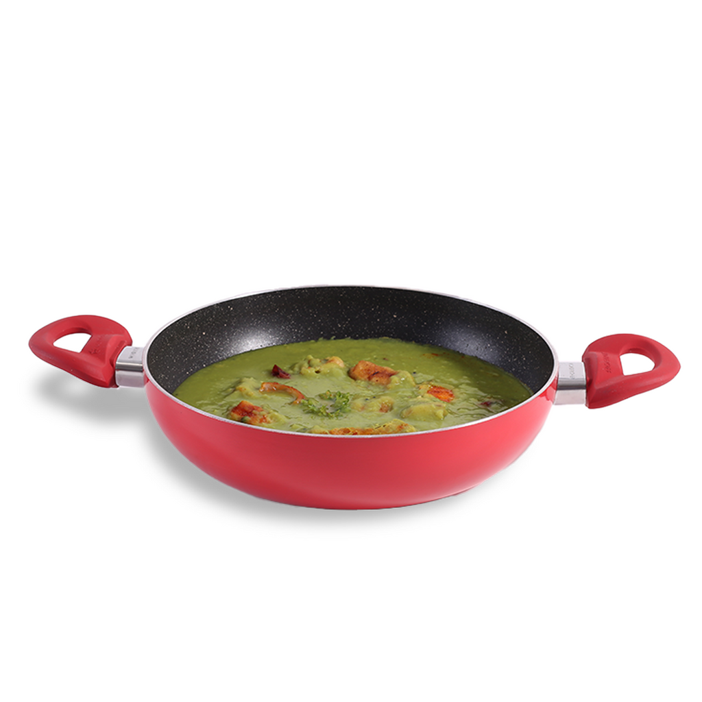 Wonderchef Renewed Milano 24cm Kadhai (without Lid) | Meta Tuff Non-Stick Coating | Pure Grade Aluminum