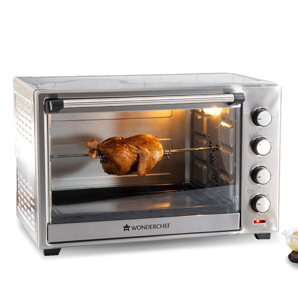 Oven Toaster Griller (OTG) - 60 Litres, Stainless Steel – with Rotisserie, Auto-shut off, heat-resistant tempered glass, 6-stage heat selection