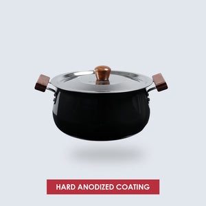 16cm Flat Light Black Cooking Pots No Coating No Rust Enamel Cast