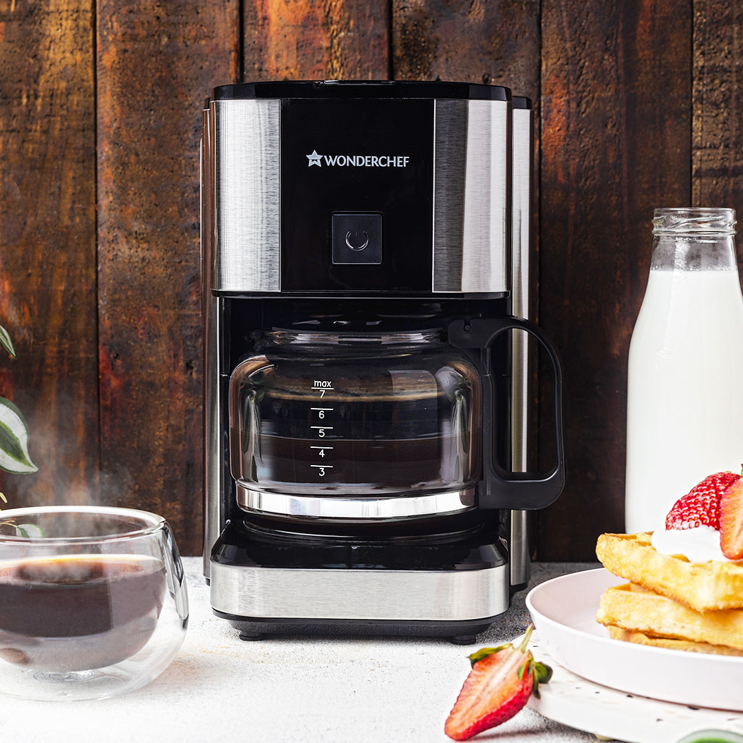 coffee maker black stainless steel